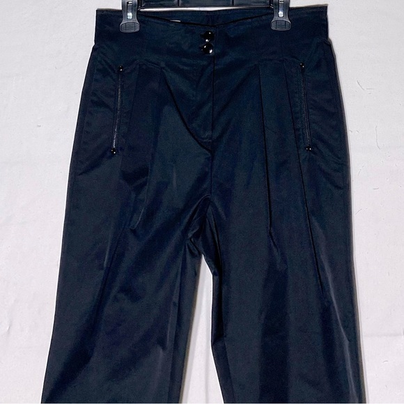 Kapalua Black Pleated Front High Rise Tapered Leg Pants 10 - Picture 3 of 14